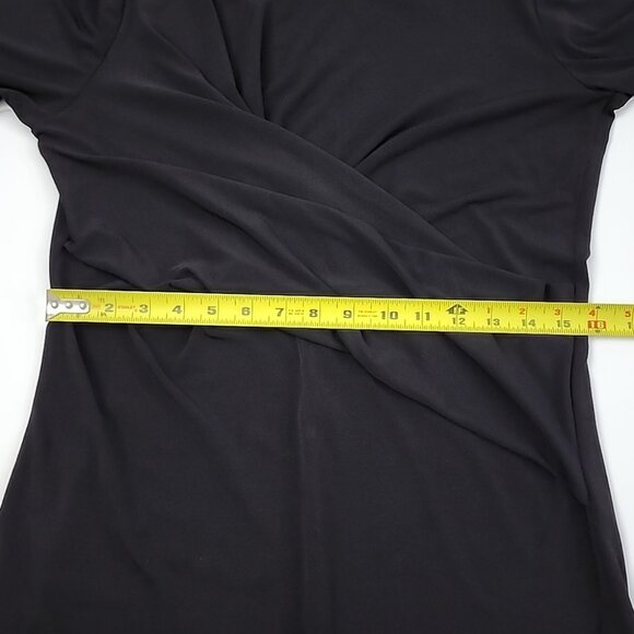 Michael Kors Women's Black Sheath Long Sleeves Dress Fold over Front Size Medium - Picture 8 of 9